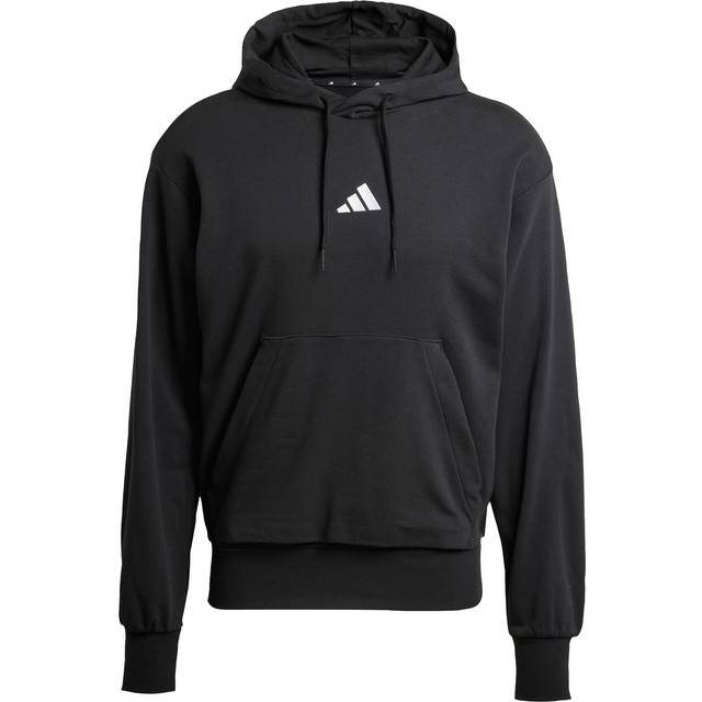 adidas För Män ESSENTIALS FEELCOZY FRENCH TERRY HOODIE, Black/White, L