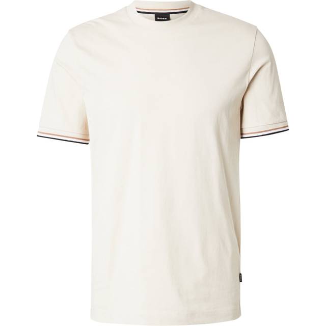 Boss Striped Cuff T-Shirt - White