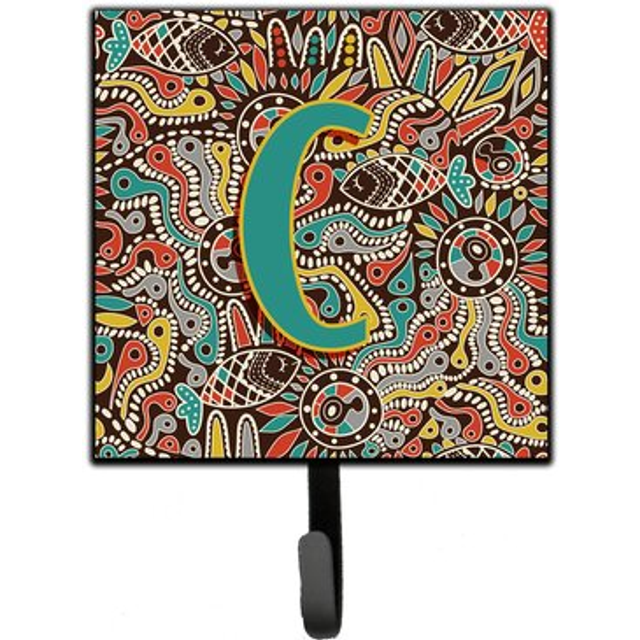 """""Caroline's Treasures CJ2013-CSH4 Letter C Retro Tribal Alphabet Initial Leash or Key Holder  Small  Multicolor"""""