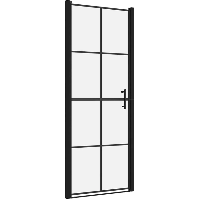 vidaXL Shower Doors Tempered Glass Black Enclosure Cubicle Bathroom Indoor