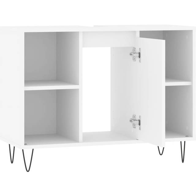 Badrumsskåp vit 80x33x60 cm konstruerat trä