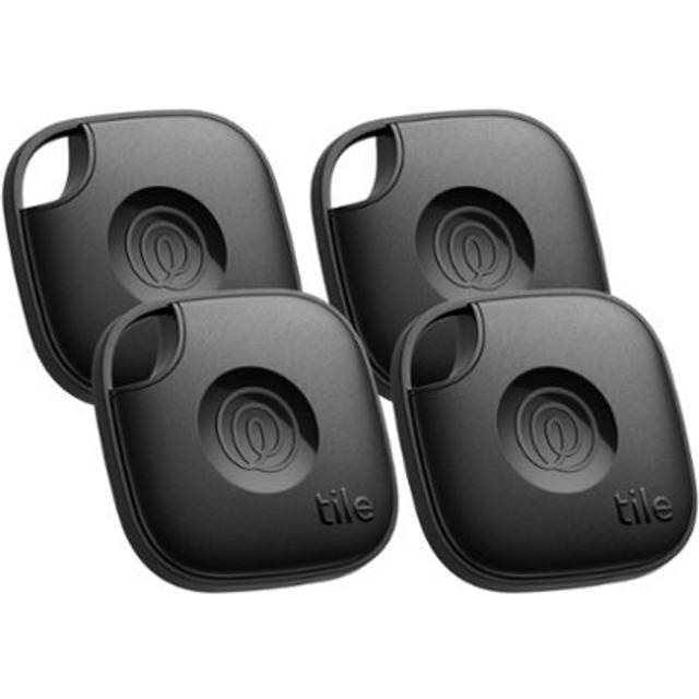 TILE Mate (2024) Bluetooth Tracker - Black, Pack of 4, Black