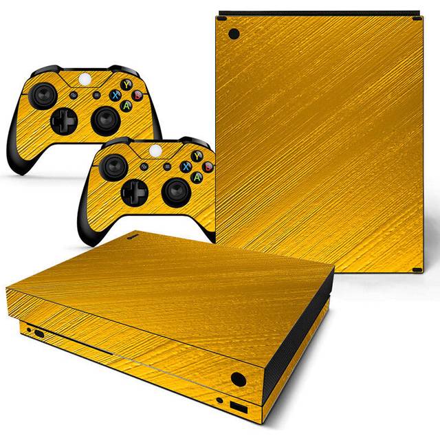 Xbox one x skin design foils sticker screen protector set - gold motif