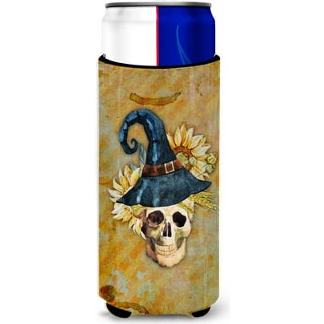 Caroline's Treasures Day of The Dead Witch Skull Michelob Ultra Hugger For Slim Cans  Slim Can  Multicolor