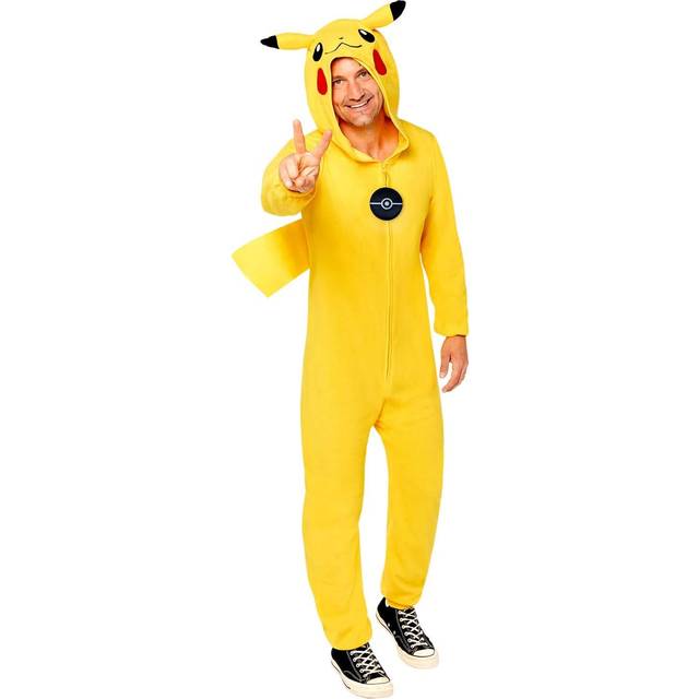 (PKT) (9908889) Vuxna Män Pokemon Pikachu Kostym (standard)