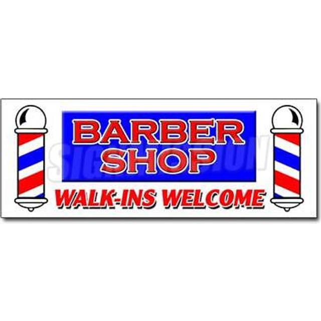 SignMission D-12 Barber Shop Walk-Ins Wel 12 in. Barber Shop Walk-Ins Welcome Decal Sticker - Men Women Coloring Manicure