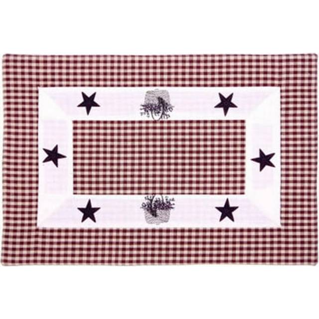 AG-02299S-4 19 in. Ribbed Placemats, Star Basket Burgundy - Set of 4