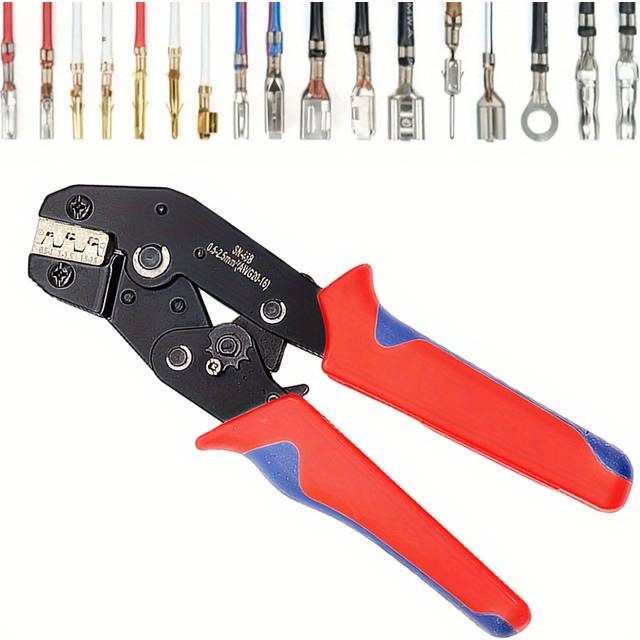 TEMU 1 Set Terminal Crimping Pliers Sna-48b, Nickel-iron Alloy Jaw, Suitable For: 0.5-2.5mm²/20-13awg Copper Nose Terminals 2.8/4.8/6.3mm Male And Female Docking Terminals, Manual Hardware Tools
