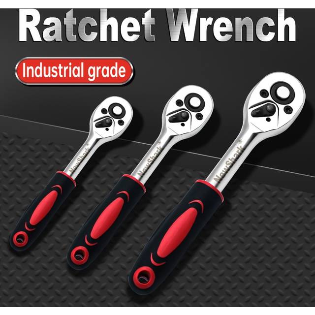 TEMU 1/4", 3/8", 1/2" Drive Ratchet Handle, Professional Heavy Duty Ratchet Set, Quick-release Reversible, Premium Chrome Vanadium Steel Construction