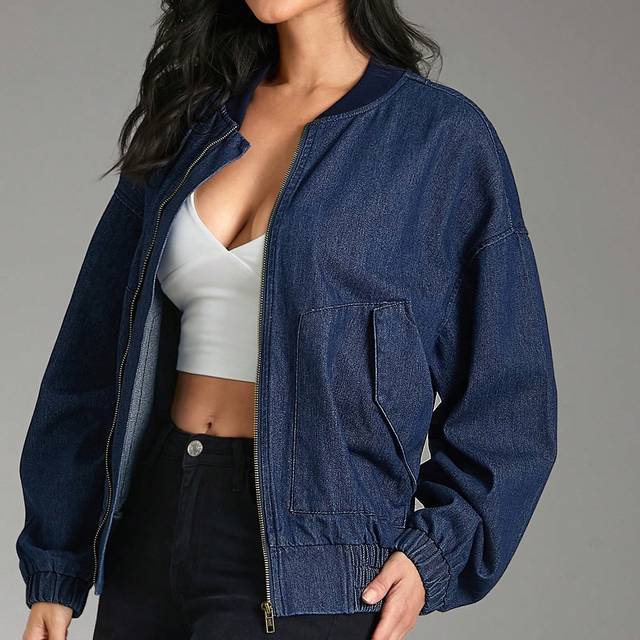 Denimoi Premium Denim Oversized Bomber Jacket