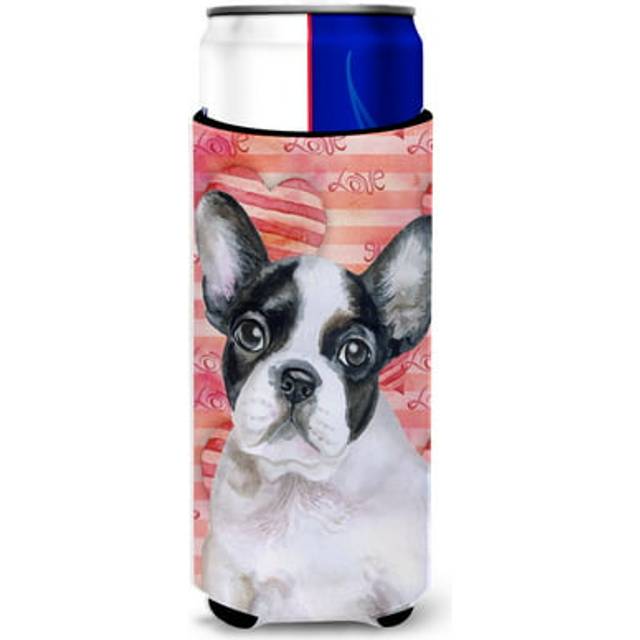 Caroline's Treasures French Bulldog Black White Love Decorative Can Hugger  Slim  Multicolor