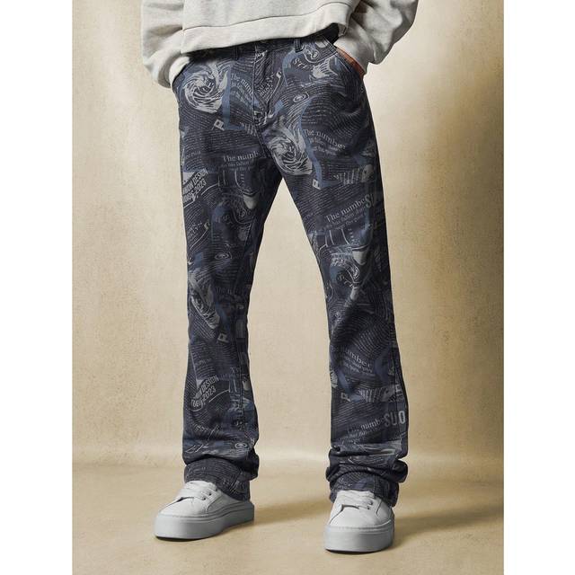 SUMWON Flare Fit All Over Printed Jean