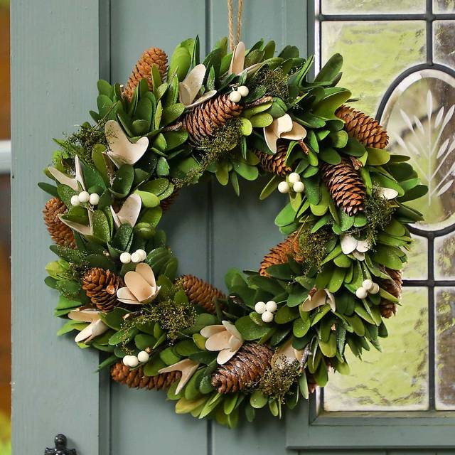 Forest Green Xmas Summer Door Wreath Spring Wreath 36cm - One Size
