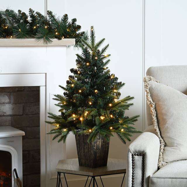 Festive 90cm Battery Operated Lit Firefly Tree 90 Warm White LEDs