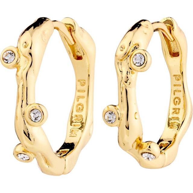 PILGRIM Hermione Recycled Crystal Hoop Earrings |Guld |One Size
