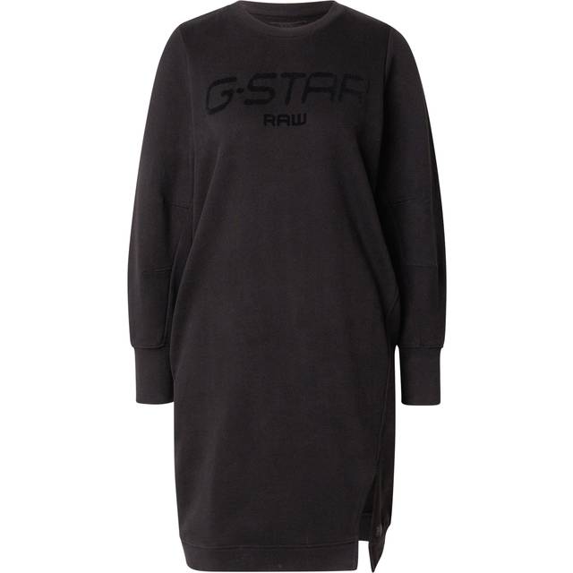 G-Star för kvinnor. D25038-D589-6484 Stickad klänning med svart präglat tryck (XS), Casual, Lång ärm, Ekologisk bomull, Hållbar - Svart (XS)