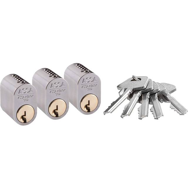 Låscylinder Assa Abloy Basic 1301 3St Nickel Ej Kopiering