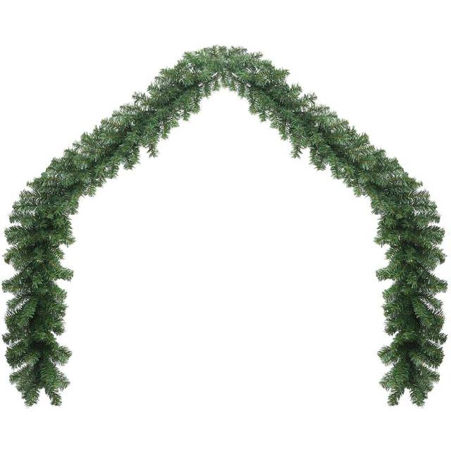 vidaXL Christmas Garland with LED Lights Green 10 m PVC