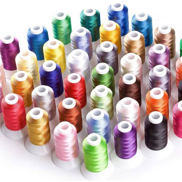 TEMU 40 Brother Colors Polyester Embroidery Machine Thread Kit 550y/500m Each Spool 40 Weight For Brother Singer Husqvarna Embroidery And Sewing Machines