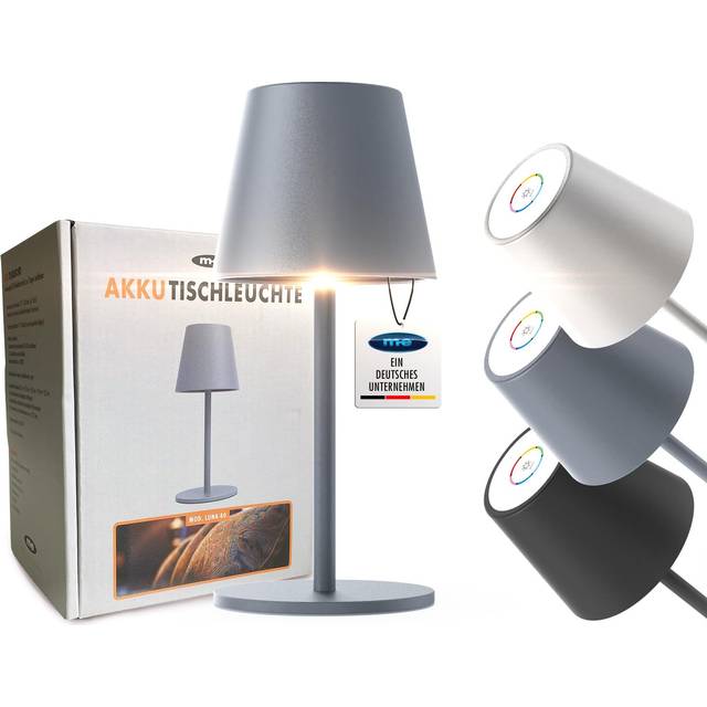 m-e modern-electronics LUNA-80 G 41435 Sladdlös bordslampa LED LED fast installerad 3 W Grå