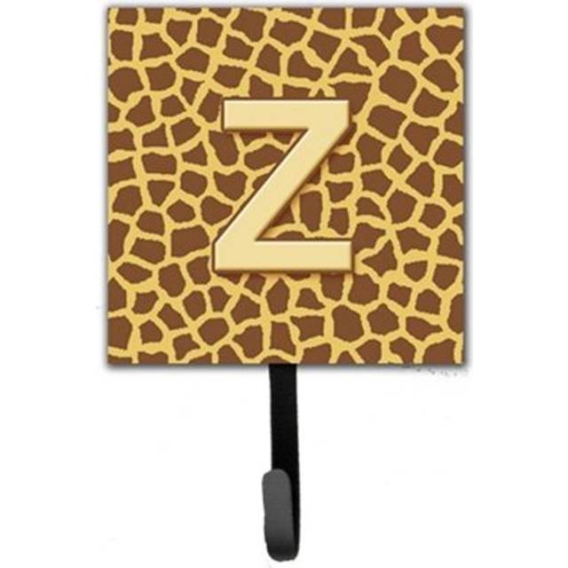 """""Caroline's Treasures CJ1025-ZSH4 Letter Z Initial Monogram-Giraffe Leash Holder or Key Hook  Small  Multicolor"""""