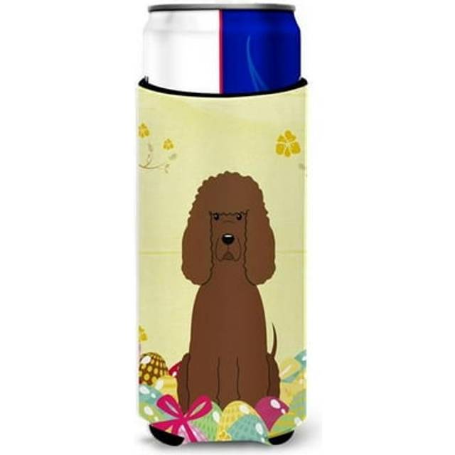 Caroline's Treasures Easter Eggs Irish Water Spaniel Michelob Ultra Hugger For Slim Cans  Slim Can  Multicolor
