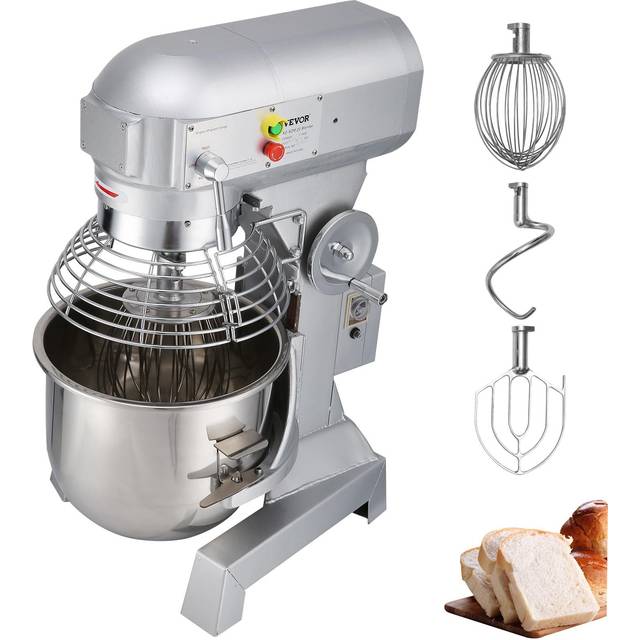 VEVOR 15Qt Kommersiell Heavy Duty stål 3-hastighets stativ mat/deg mixer