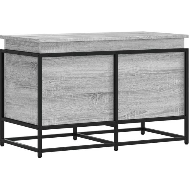 vidaXL Storage Box with Lid Grey Sonoma 80x40x51.5 cm Engineered Wood