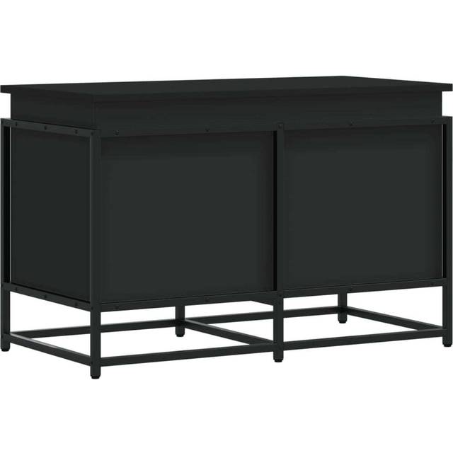 vidaXL Förvaringslåda med lock svart 80x40x51,5 cm konstruerat trä