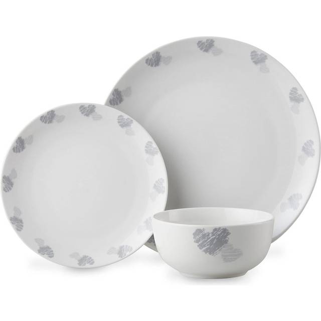 Averyon 12 Piece Porcelain China Dinnerware Set - Service for 4 - White (12)