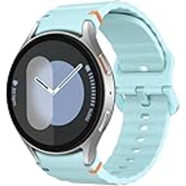 MoKo Sport Band Compatible with Samsung Galaxy Watch 7 FE 6 5 4 Band 40mm 44mm/Watch 6 4 Classic Band 43mm 47mm 42mm 46mm/Watch 5 Pro Band 45mm, No Gap Soft Silicone Bands for Women Men, Light Blue