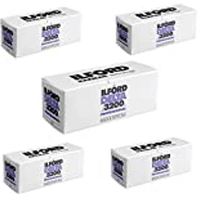 5 X Ilford DELTA 3200 Professional  Black and White Print Film  120 6 cm  ISO 3200 1921535