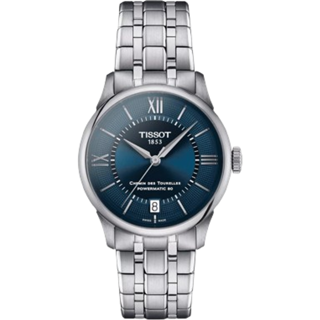 Tissot T-Classic Chemin Des Tourelles Powermatic 80 Blue Dial Automatic T139.807.11.048.00 Unisex Watch blue