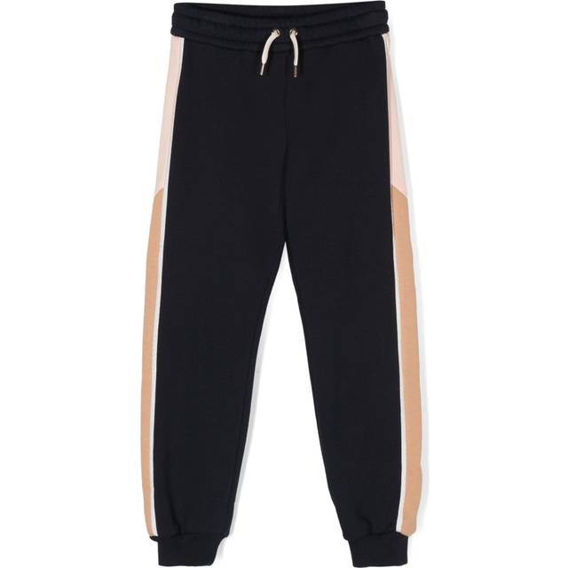 Chloé, Sweatpants, female, Blue, 4 Y, Navy Contrast Joggers with Braid Design