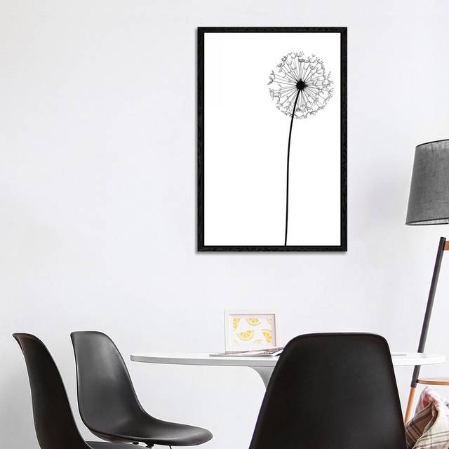Modern Dandelion by Nordic Print Studio - Gallery-Wrapped Canvas Giclée on Canvas - Black Floater Framed (101.6cm H x 66.04cm W x 1.905cm D)