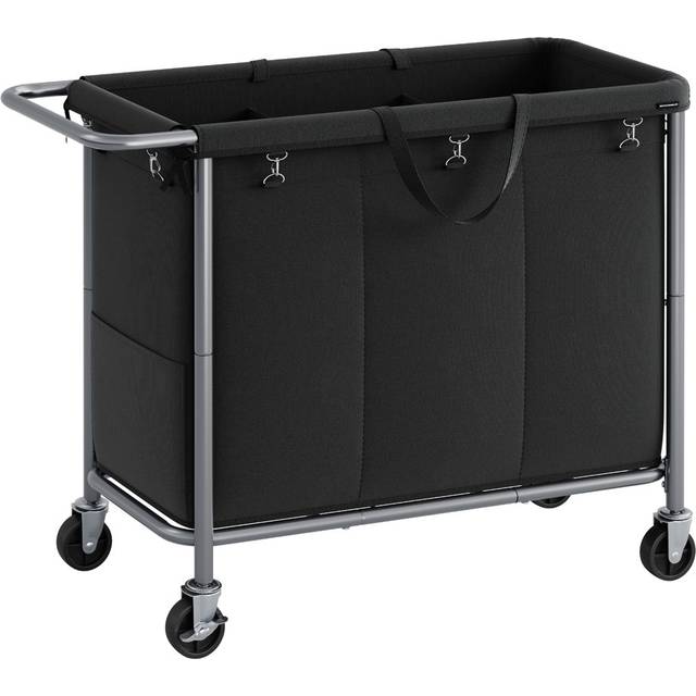 Rolling Laundry Hamper with Handles - Black (81cm H X 91cm W X 39cm D)