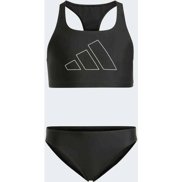 adidas Performance Big Bars Bikini Kids - Black/White, Black/White, Size 11-12 Years - 11-12 YEARS