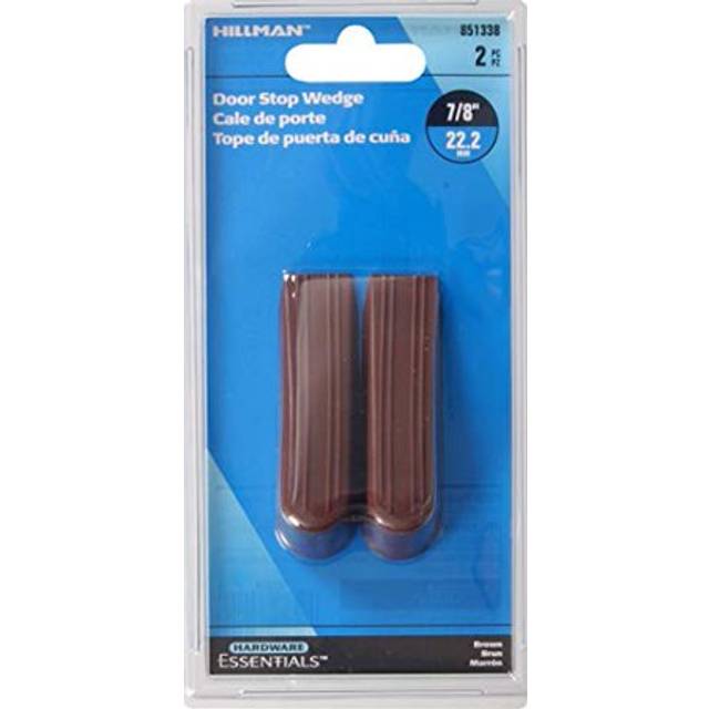 "Hardware Essentials 851338 Floor Door Stops Wedges Brown 3"""" - 2 Pack"