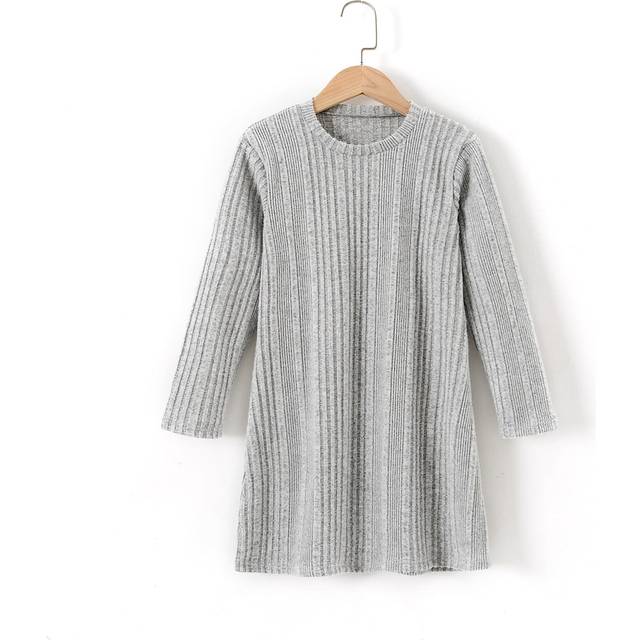 SHEIN Girls Ribbed Knit Jumper Dress