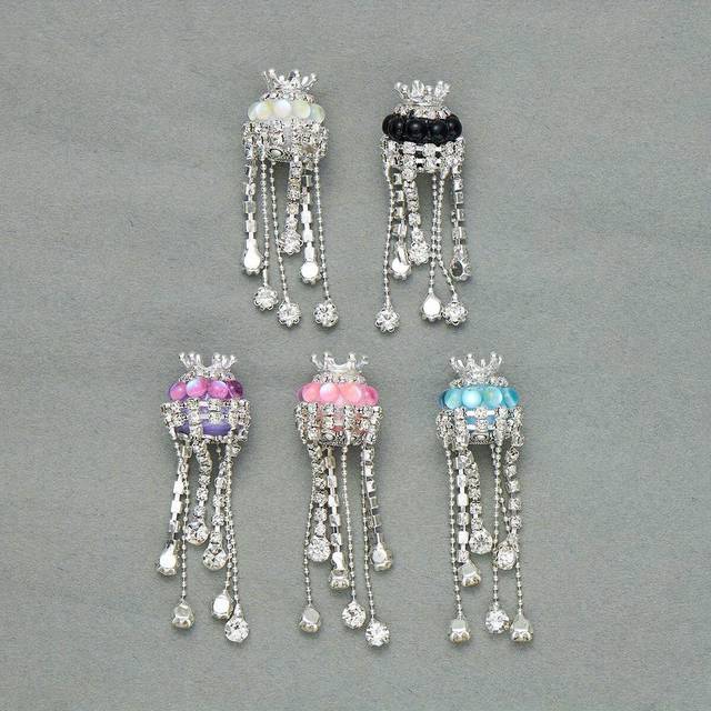 TEMU 4pcs Crown Tassel Pens, Glass Bead Jewelry, Diy Craft Kit With Yarn Beads For Personalized Gifts And Decorations