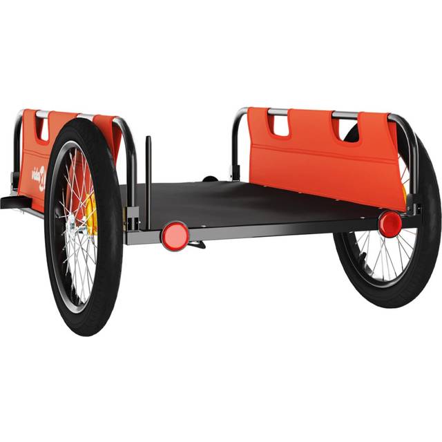 vidaXL Bike Trailer Orange Oxford Fabric and Iron