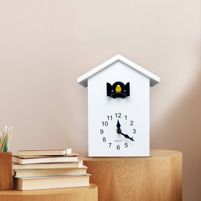 Analog Battery-Operated Alarm Tabletop Cuckoo Clock - White Window (63.5cm H X 50.8cm W X 25.4cm D)