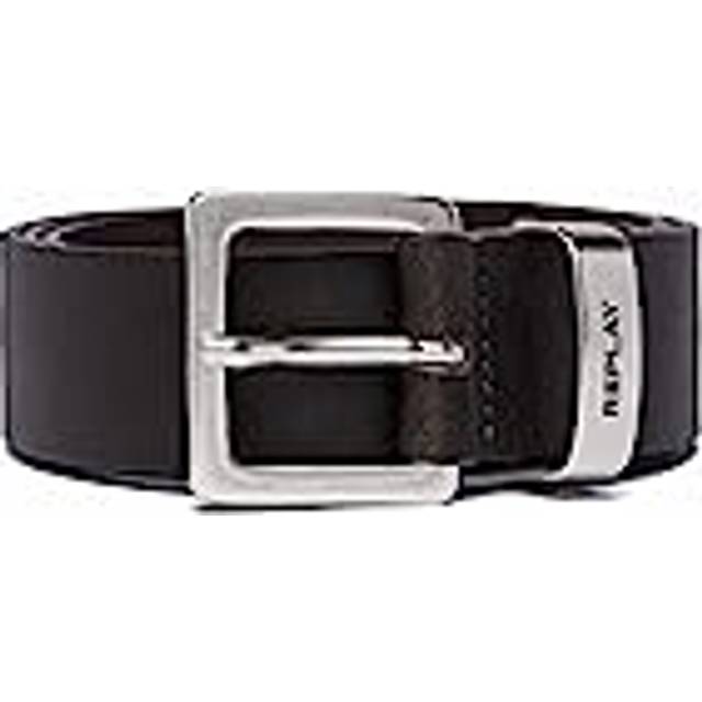 Replay Logo Buckle Belt Brown
