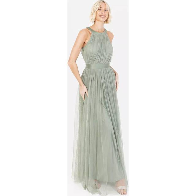 Anaya With Love Halterneck Sash Belt Tulle Maxi Dress
