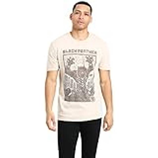 Black Panther Lino Cut Mens T-Shirt Cream