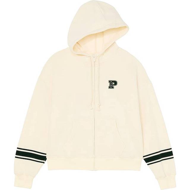 Victorias Secret PINK White Shell Zip Up Hoodie - white shell - XS