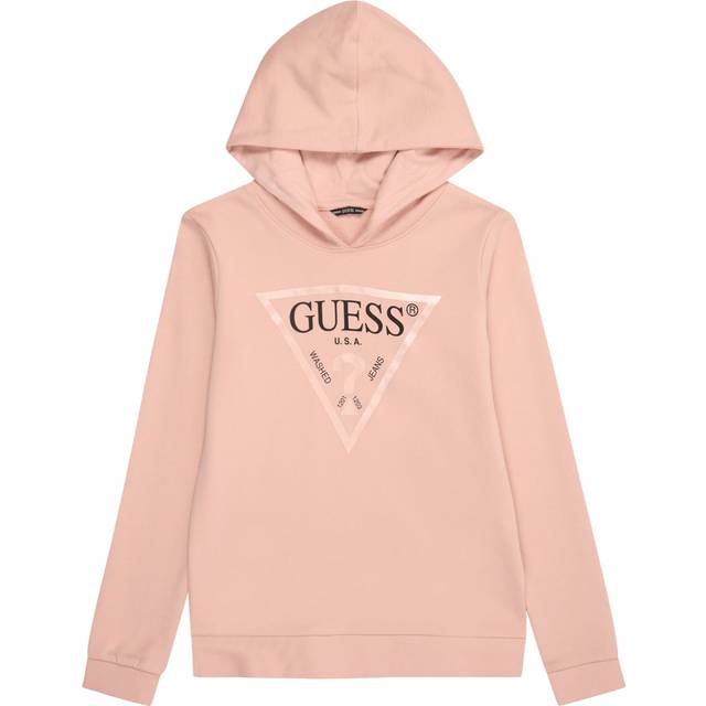 Girls' long sleeve fleece hooded sweatshirt Guess Core - Beige