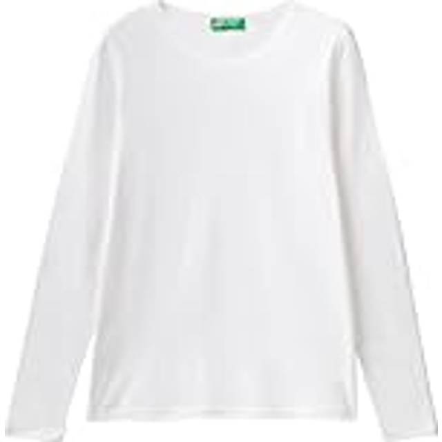 Benetton, T-shirt With Boat Neck In 100% Cotton, size XXS, White, Women
