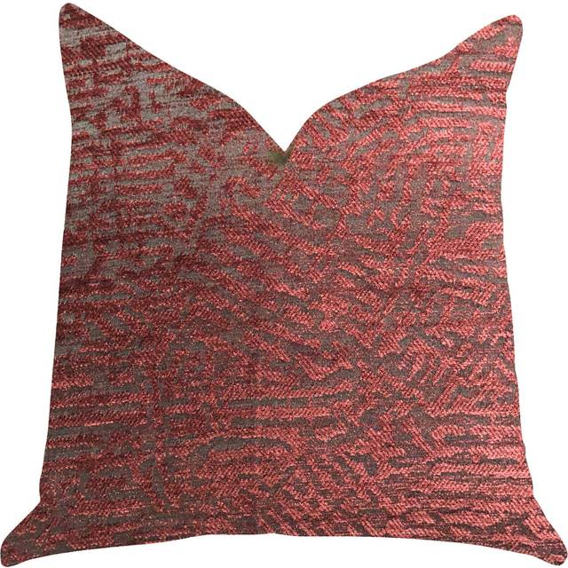 Plutus Crushed Wine Luxury Throw Pillow in Dark Red   Double sided  12 x 25