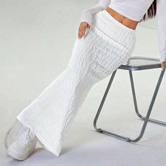 SHEIN 1pc Women&#39;s Solid Color Knitted Midi Pencil Skirt, Elegant & Fitted